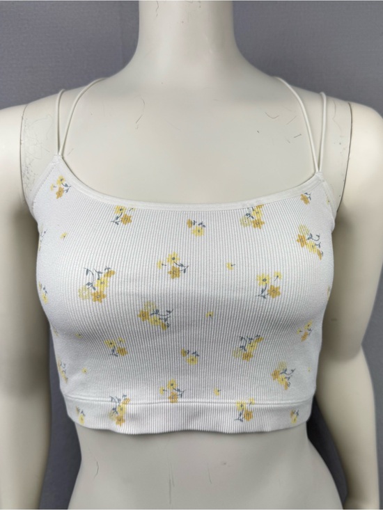 Gilly Hicks Tops - Gilly Hicks PACSUN Women's White Floral Ribbed Cami Crop Top size Medium